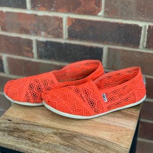 Bright Orange Crochet Toms